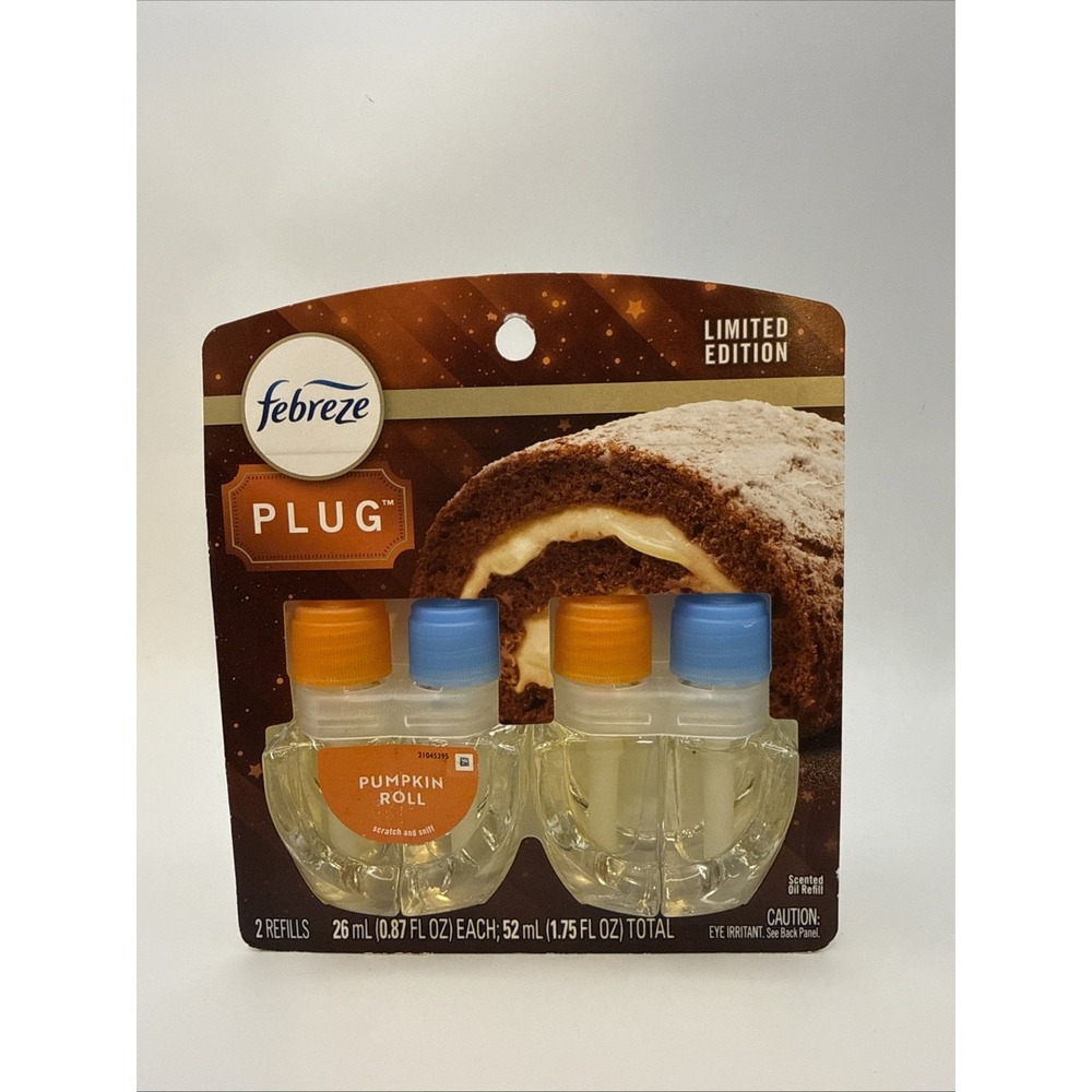Febreze Plug in Air Freshener Odor Scented Oil Refill PUMPKIN ROLL Cinnamon